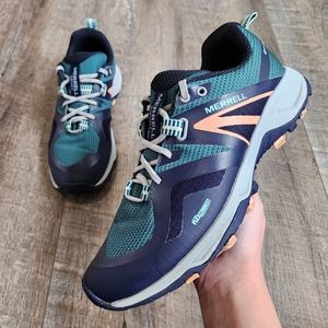 Merrell Gore-Tex MQM Flex 2 Hiking Shoes, Teal/Peach, Women's Size 9